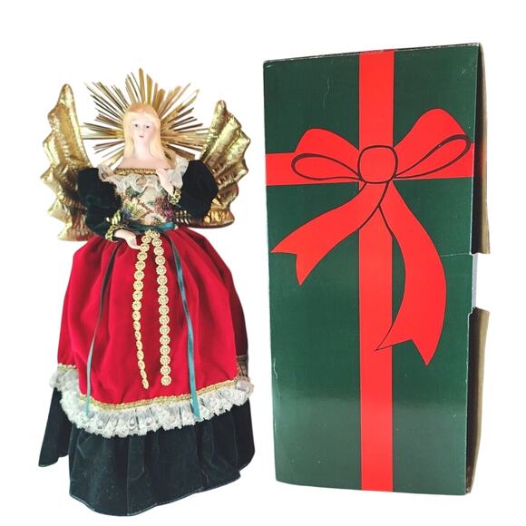 Porcelain Angel tree top Doll Brinns vintage 1993 Authentic Collectible Edition - Picture 2 of 14